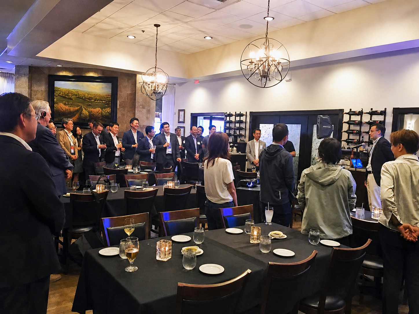 Corporate reception event in Amalfi Room at Vincenzo International Drive