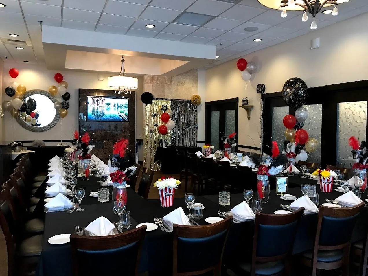 Group dinner toast at Vincenzo Orlando