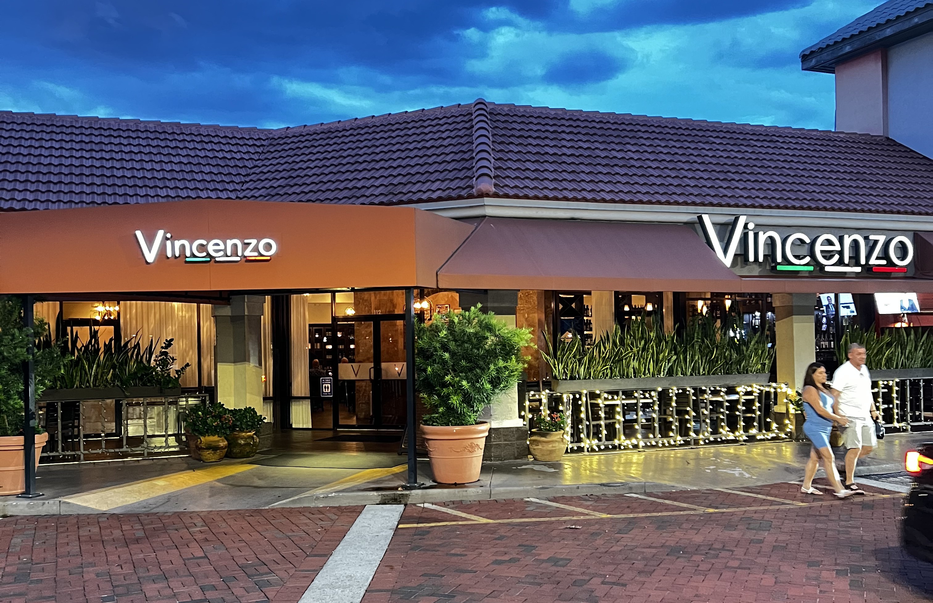 Vincenzo exterior at dusk